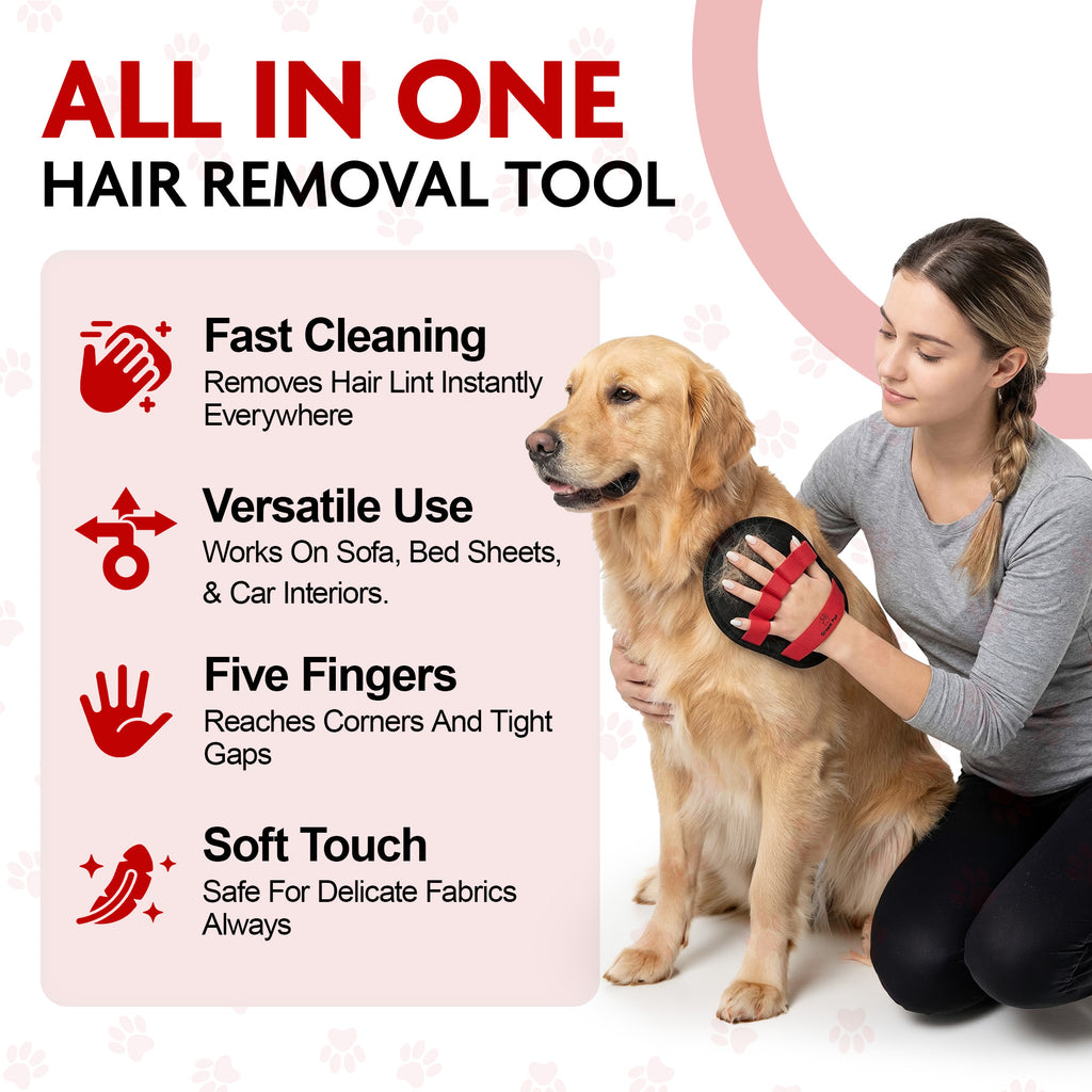 GroomiPaw Pet Hair Removal Glove for Cats & Dogs