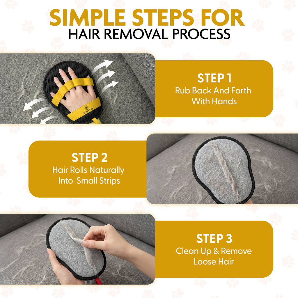 GroomiPaw Pet Hair Removal Glove for Cats & Dogs